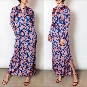 Chloe Kristyn "Morgan" Maxi Dress Navy Floral - Size XL